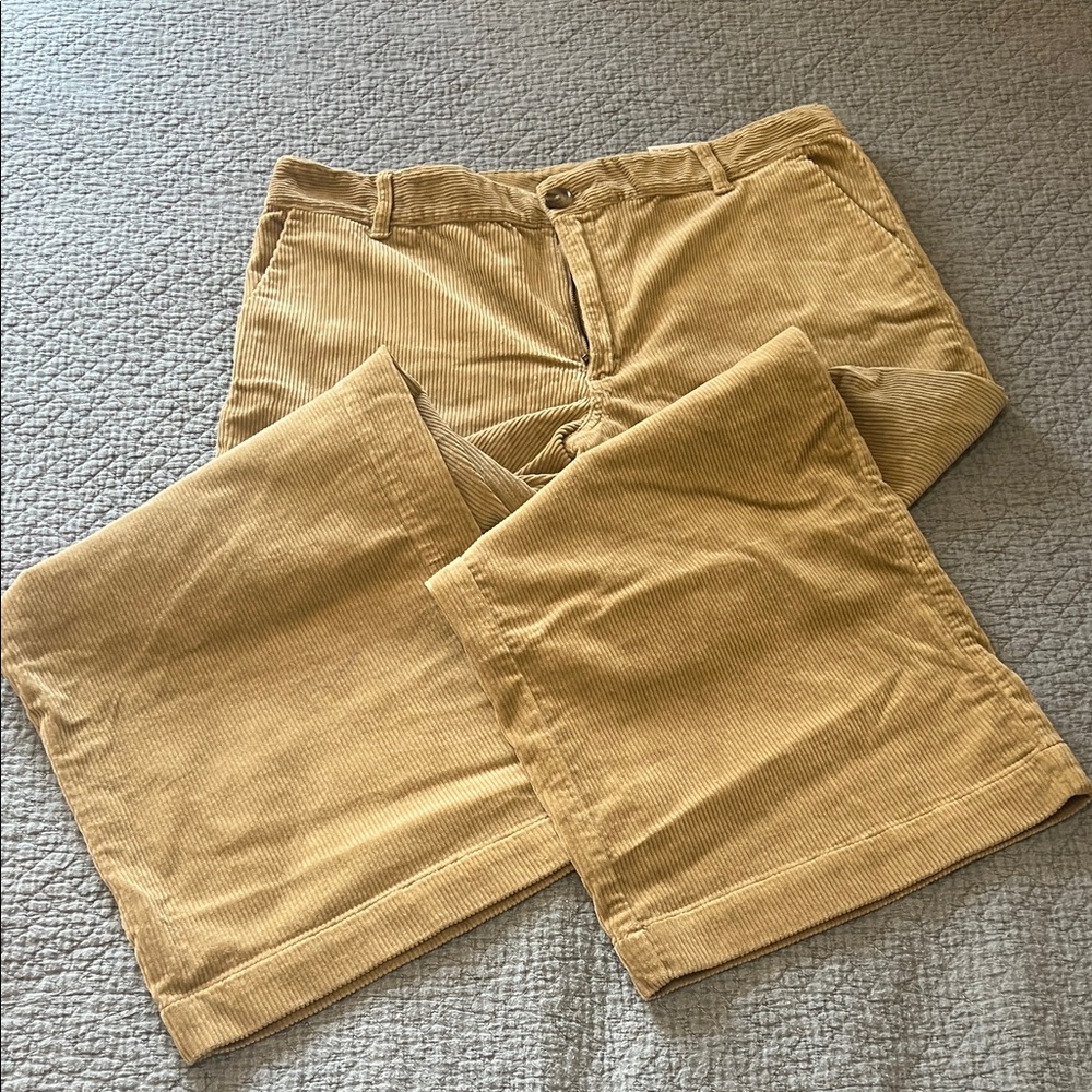 LOFT Mustard Corduroy Wide-Leg Trousers